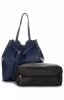 GEANȚĂ DIN PIELE shopper bag Genuine Leather bleumarin 1158